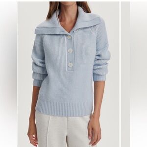 Varley Filey Mix Rib Sweater in Mist Blue M